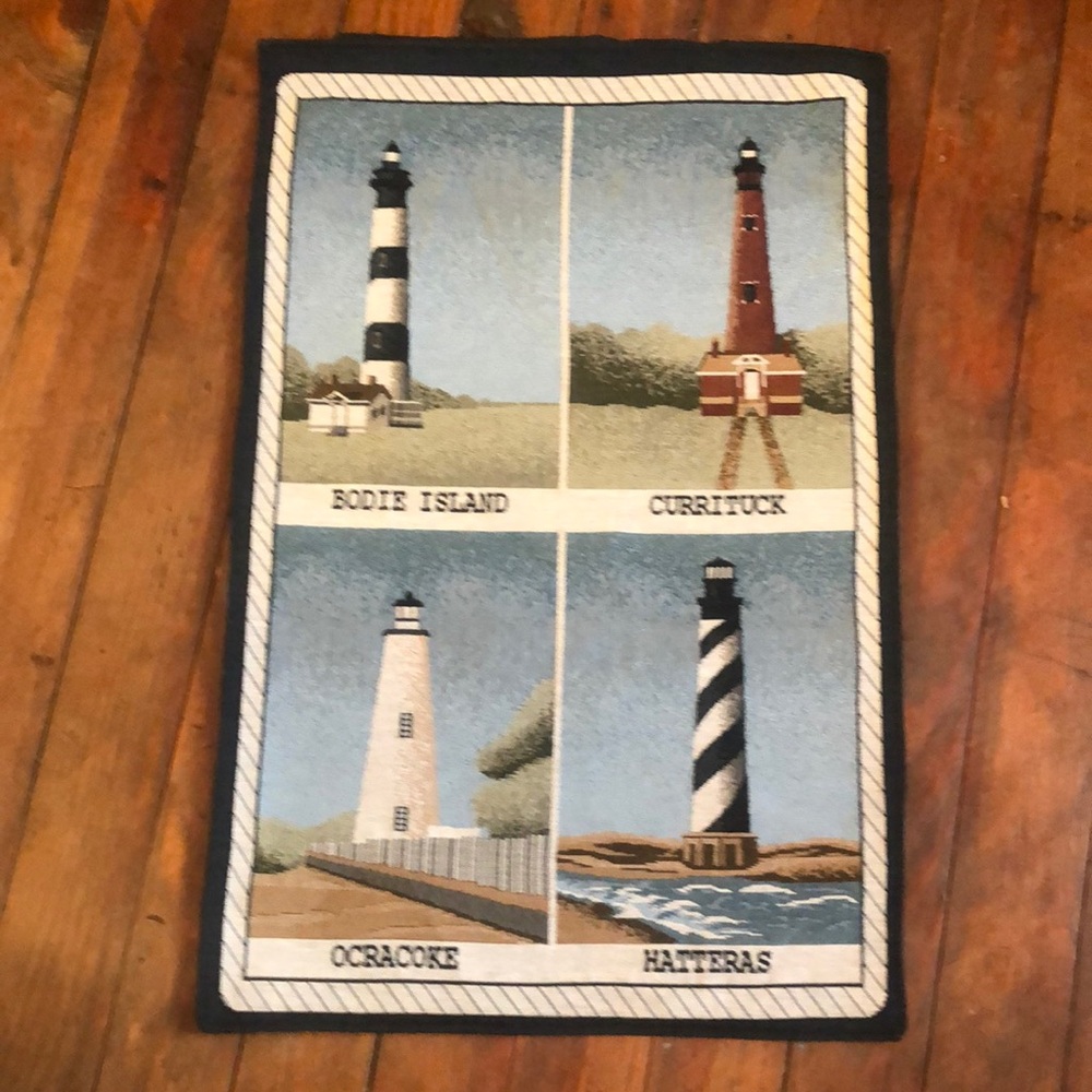 Outer Banks famous lighthouse true tapestry triple weave 26” x 17” dowel slot